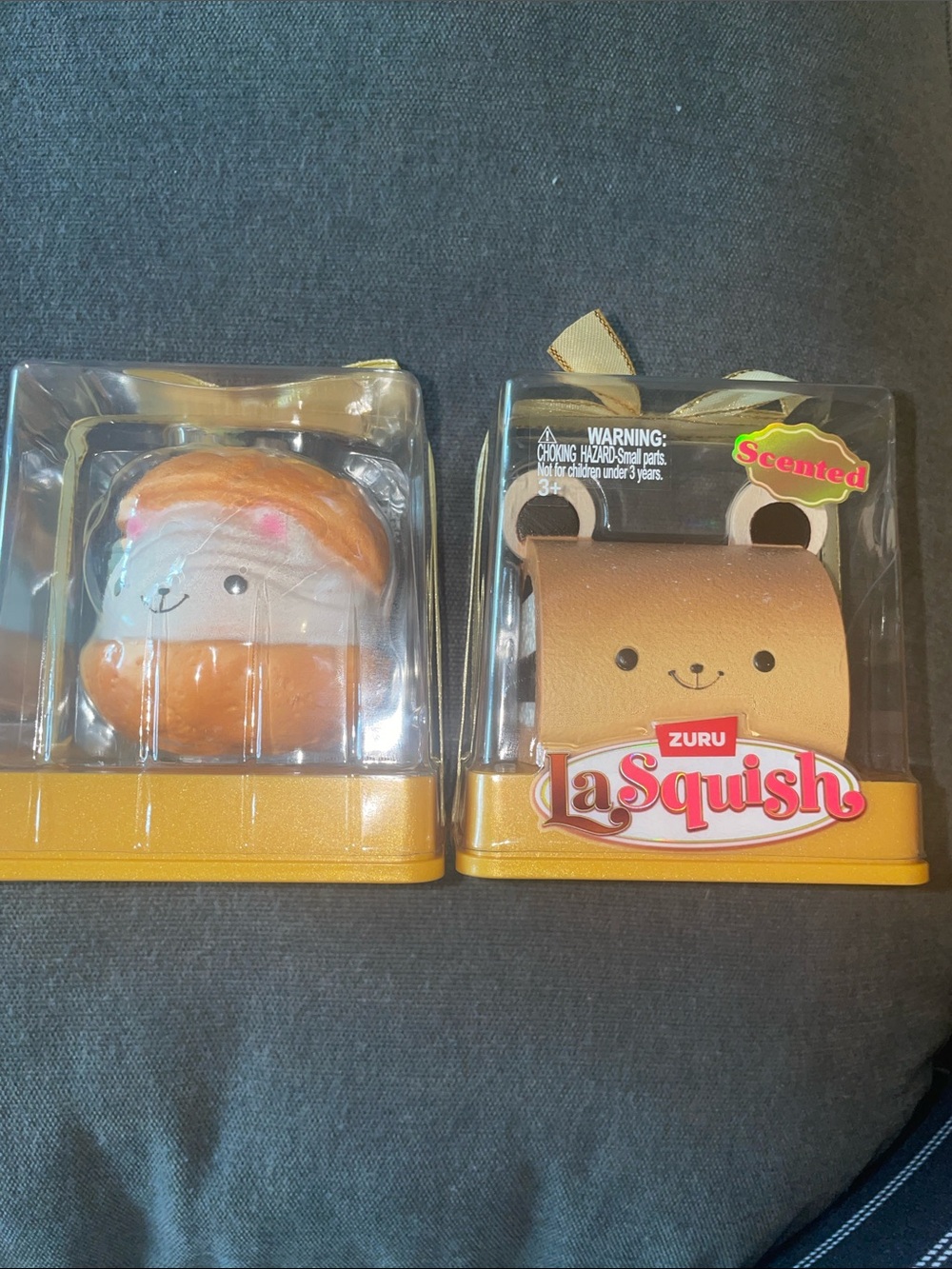 Very rare La Squish Scented Kids Toy - Brown & White Plush Squishies (2-Pack